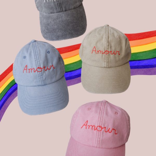 amour cap with rainbow