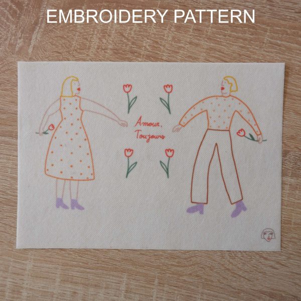 Embroidery pattern amour toujours