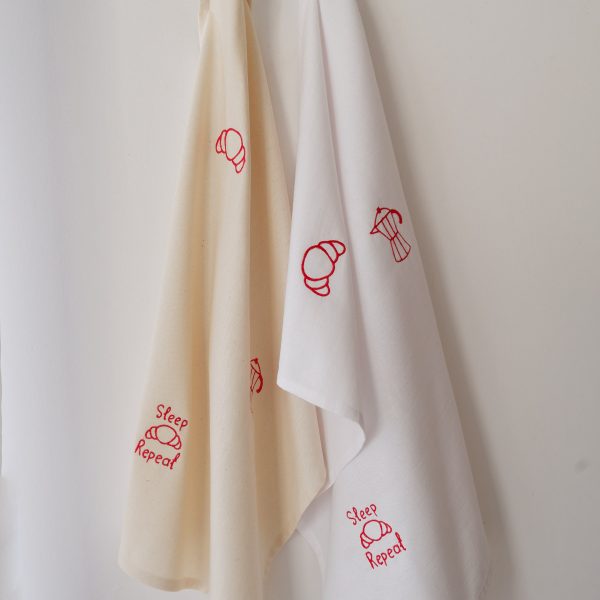 Embroidered teatowel - Breakfast